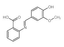 2-[(3-methoxy-4-oxo-1-cyclohexa-2,5-dienylidene)methylamino]benzoic acid structure