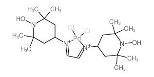 N,N-bis(1-hydroxy-2,2,6,6-tetramethyl-4-piperidyl)ethane-1,2-diimine; dichloropalladium structure