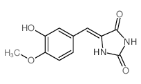 5-[(3-hydroxy-4-methoxy-phenyl)methylidene]imidazolidine-2,4-dione Structure