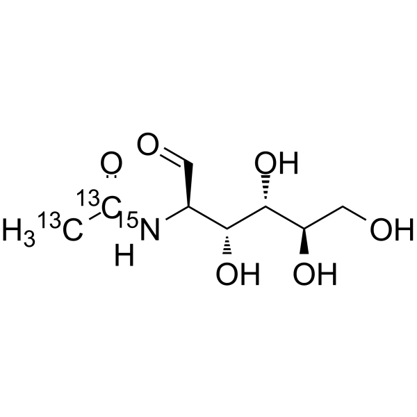 N-Acetyl-D-glucosamine-13C2,15N Structure