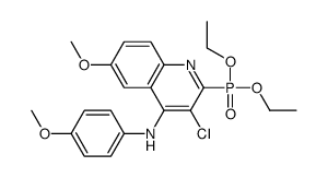 3-chloro-2-diethoxyphosphoryl-6-methoxy-N-(4-methoxyphenyl)quinolin-4-amine Structure