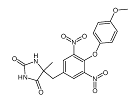 5-[4-(4-methoxy-phenoxy)-3,5-dinitro-benzyl]-5-methyl-imidazolidine-2,4-dione结构式