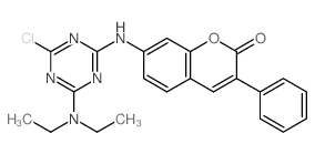 2H-1-Benzopyran-2-one,7-[[4-chloro-6-(diethylamino)-1,3,5-triazin-2-yl]amino]-3-phenyl- picture
