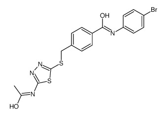 4-[(5-acetamido-1,3,4-thiadiazol-2-yl)sulfanylmethyl]-N-(4-bromophenyl)benzamide结构式