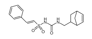 N-(N-[Bicyclo[2.2.1]hept-2-en-5-ylmethyl]carbamoyl)- 2-phenylethenesulfonamide Structure