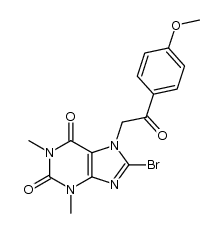 8-bromo-7-[2-(4-methoxy-phenyl)-2-oxo-ethyl]-1,3-dimethyl-3,7-dihydro-purine-2,6-dione Structure
