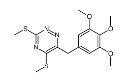 3,5-bis(methylsulfanyl)-6-[(3,4,5-trimethoxyphenyl)methyl]-1,2,4-triazine结构式