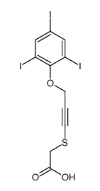 2-[3-(2,4,6-triiodophenoxy)prop-1-ynylsulfanyl]acetic acid Structure