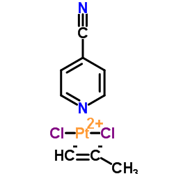 dichloroplatinum; prop-1-ene; pyridine-4-carbonitrile Structure