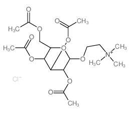 Ammonium, [2-(a-D-glucopyranosyloxy)ethyl]trimethyl-,chloride, tetraacetate (8CI) structure