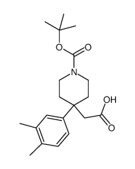 [1-{[(1,1-dimethylethyl)oxy]carbonyl}-4-(3,4-dimethylphenyl)-4-piperidinyl]acetic acid结构式