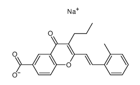 sodium salt of 6-carboxy-3-propyl-2-trans-(2'-methyl-styryl)-chromone Structure