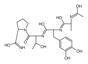 (2S)-1-[(2S,3R)-2-[[(2S)-2-[[(2S)-2-acetamidopropanoyl]amino]-3-(3,4-dihydroxyphenyl)propanoyl]amino]-3-hydroxybutanoyl]pyrrolidine-2-carboxamide Structure