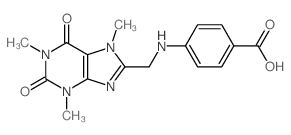 Benzoicacid,4-[[(2,3,6,7-tetrahydro-1,3,7-trimethyl-2,6-dioxo-1H-purin-8-yl)methyl]amino]- structure