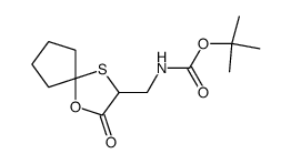 (2-oxo-1-oxa-4-thia-spiro[4.4]non-3-ylmethyl)-carbamic acid tert-butyl ester结构式