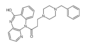 11-[3-(4-benzylpiperazin-1-yl)propanoyl]-5H-pyrido[2,3-b][1,4]benzodiazepin-6-one结构式