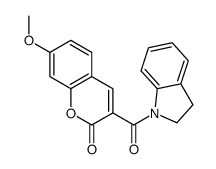 3-(2,3-dihydroindole-1-carbonyl)-7-methoxychromen-2-one Structure