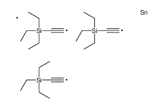 triethyl-[2-[methyl-bis(2-triethylsilylethynyl)stannyl]ethynyl]silane Structure