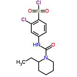 2-CHLORO-4-[(2-ETHYL-PIPERIDINE-1-CARBONYL)-AMINO]-BENZENESULFONYL CHLORIDE结构式