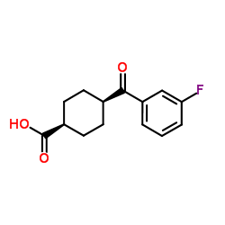 cis-4-(3-Fluorobenzoyl)cyclohexanecarboxylic acid结构式