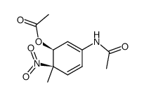 (1S,6R)-3-acetamido-6-methyl-6-nitrocyclohexa-2,4-dien-1-yl acetate结构式