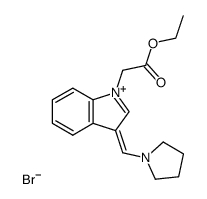 1-ethoxycarbonylmethyl-3-(1-pyrrolidinylmethylene)-3H-indolium bromide结构式