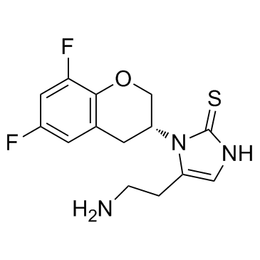 (R)-5-(2-氨基乙基)-1-(6,8-二氟苯并二氢吡喃-3-基)-1,3-二氢咪唑-2-硫酮结构式