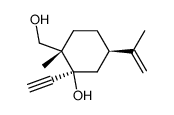 (1S,2S,5R)-1-ethynyl-2-(hydroxymethyl)-2-methyl-5-(prop-1-en-2-yl)cyclohexan-1-ol结构式