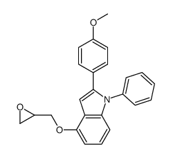 2-(p-Methoxyphenyl)-4-(oxiranylmethoxy)-1-phenyl-1H-indole Structure