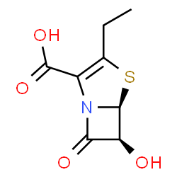 4-Thia-1-azabicyclo[3.2.0]hept-2-ene-2-carboxylic acid, 3-ethyl-6-hydroxy-7-oxo-, trans- (9CI) structure