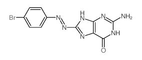 6H-Purin-6-one, 2-amino-8-((4-bromophenyl)azo)-1,7-dihydro- structure