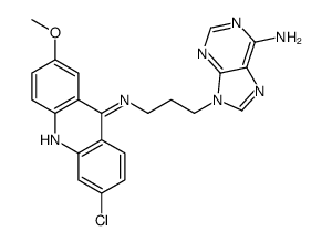 N-[3-(6-aminopurin-9-yl)propyl]-6-chloro-2-methoxy-acridin-9-amine structure