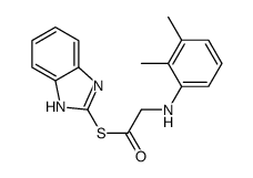 ((2,3-Dimethylphenyl)amino)ethanethioic acid S-1H-benzimidazol-2-yl es ter结构式