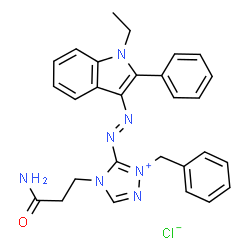 4-(3-amino-3-oxopropyl)-5-[(1-ethyl-2-phenyl-1H-indol-3-yl)azo]-1-(phenylmethyl)-1H-1,2,4-triazolium chloride Structure