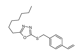 2-[(4-ethenylphenyl)methylsulfanyl]-5-heptyl-1,3,4-oxadiazole结构式