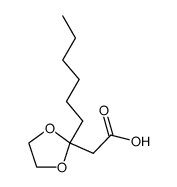 2-(2-hexyl-1,3-dioxolan-2-yl)acetic acid Structure