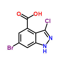 6-溴-3-氯-4-(1H)吲唑 羧酸结构式