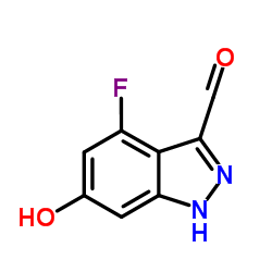4-FLUORO-6-HYDROXY-3-(1H)INDAZOLE CARBOXALDEHYDE结构式