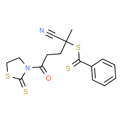 2-Cyano-5-oxo-5-(2-thioxo-1,3-thiazolidin-3-yl)-2-pentanyl benzenecarbodithioate Structure
