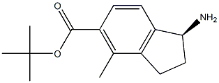 (S)-tert-butyl 1-amino-4-methyl-2,3-dihydro-1H-indene-5-carboxylate结构式