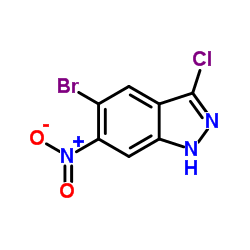 5-Bromo-3-chloro-6-nitro-1H-indazole结构式