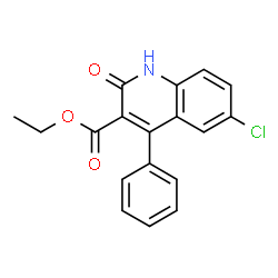 6-CHLORO-2-OXO-4-PHENYL-1,2-DIHYDRO-QUINOLINE-3-CARBOXYLIC ACID ETHYL ESTER structure