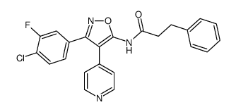 3-(4-chloro-3-fluorophenyl)-5-(3-phenylpropionylamino)-4-(4-pyridyl)-isoxazole结构式