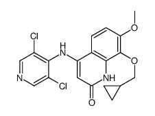 8-(cyclopropylmethoxy)-4-(3,5-dichloropyridin-4-ylamino)-7-methoxyquinolin-2(1H)-one结构式