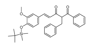 (E)-2-benzyl-5-(4-tert-butyldimethylsilyloxy-3-methoxyphenyl)-1-phenylpent-4-ene-1,3-dione Structure