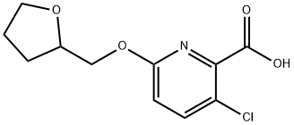 3-chloro-6-(oxolan-2-ylmethoxy)pyridine-2-carboxylic acid structure