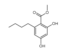 2,4-dihydroxy-6-n-butylbenzoic acid, methyl ester Structure