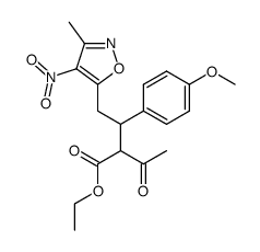 2-Acetyl-3-(4-methoxy-phenyl)-4-(3-methyl-4-nitro-isoxazol-5-yl)-butyric acid ethyl ester结构式