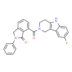 7-[(8-fluoro-1,3,4,5-tetrahydro-2H-pyrido[4,3-b]indol-2-yl)carbonyl]-2-phenyl-2,3-dihydro-1H-isoindol-1-one Structure