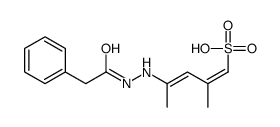 (1E,3E)-2-methyl-4-[2-(2-phenylacetyl)hydrazinyl]penta-1,3-diene-1-sulfonic acid结构式